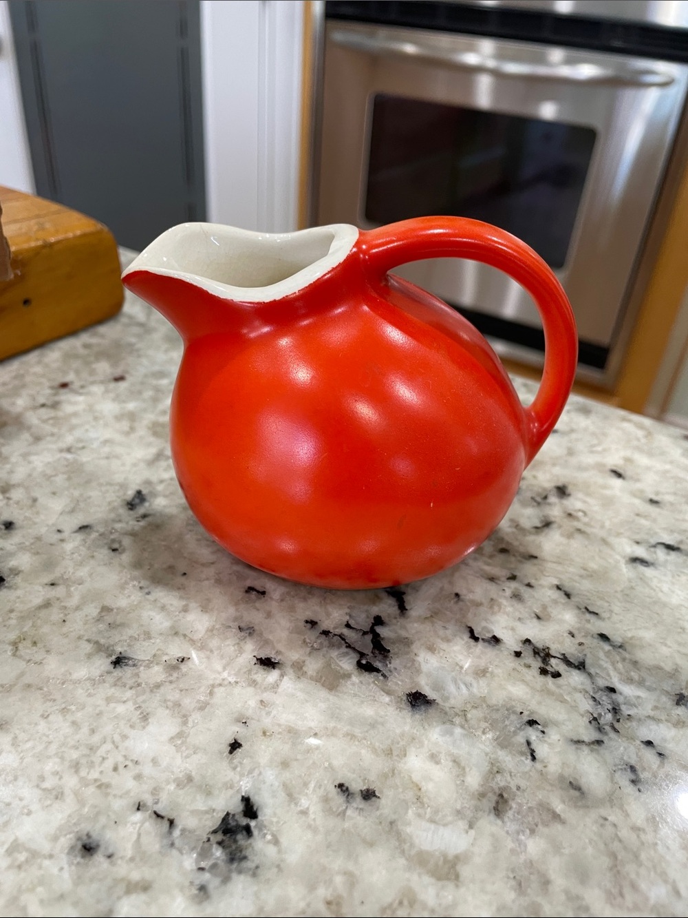 Vintage clay pottery creamer